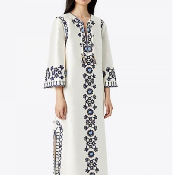 Tory Burch size 10 Ariana Caftan new ivory nwt $1298 ladies womens TB - Picture 1 of 7